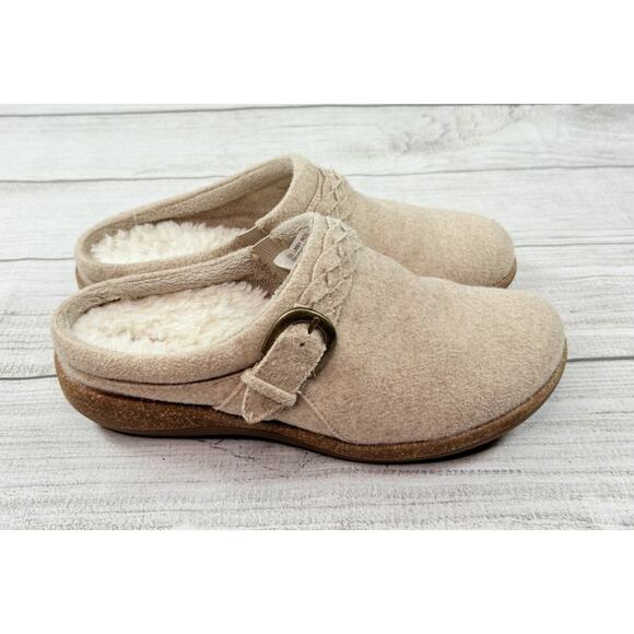 Aetrex Libby Wool Clogs Adjustable Buckle Cork Comfort Lined US 9-9.5 EUR 40 - Picture 5 of 10